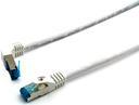 Equip 605804 cavo di rete Bianco 5 m Cat6a S/FTP [S-STP] (Cat.6A S/Ftp Patch Cable, - Angled To Straight Plug, - 5.0M, White -