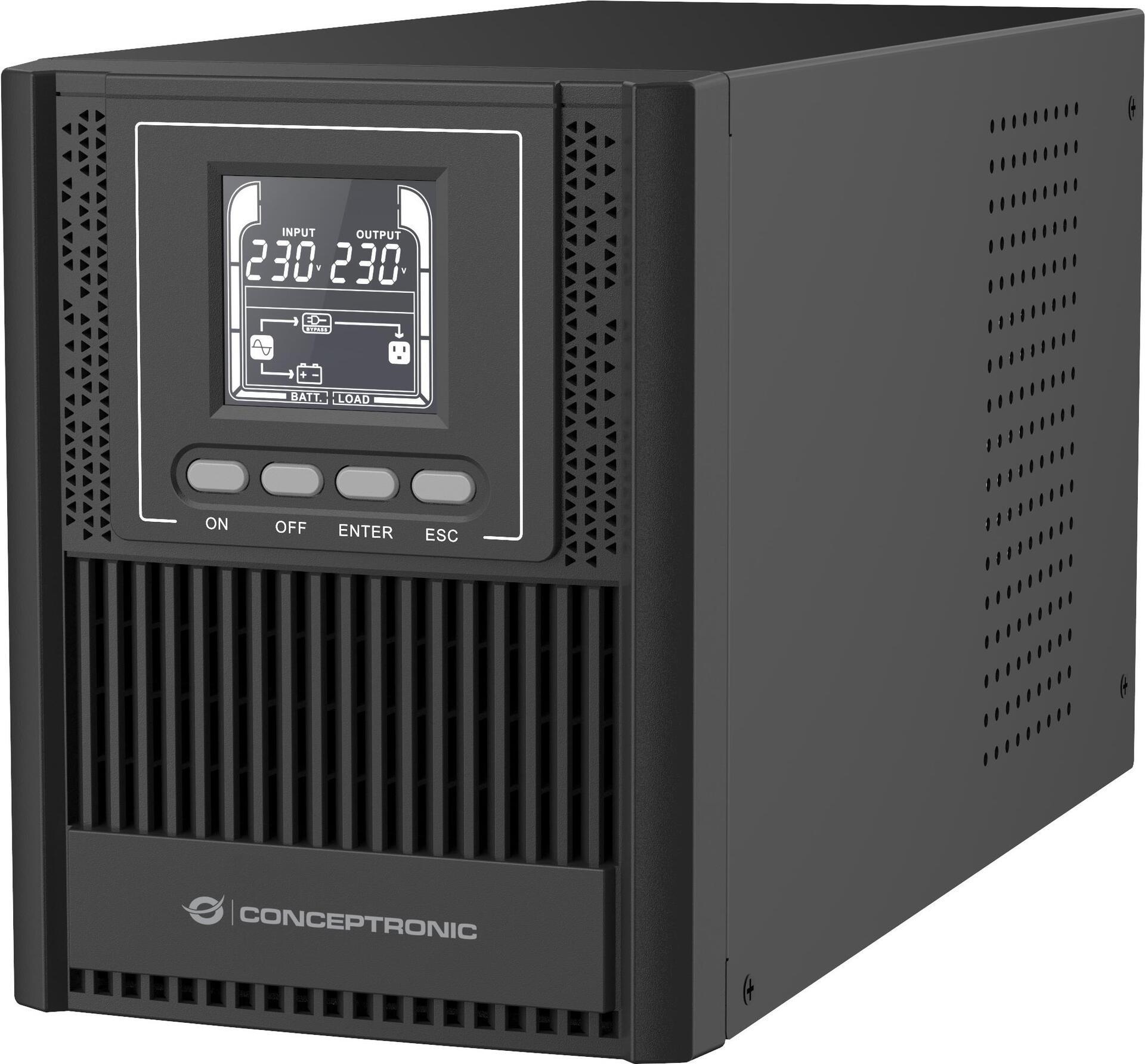 Conceptronic Zeus52E1K 1000VA 900W Tower online UPS - IEC - Double Converter (online) - 1 KVA - 900 W - Sine - 220 V - 240 V (Z