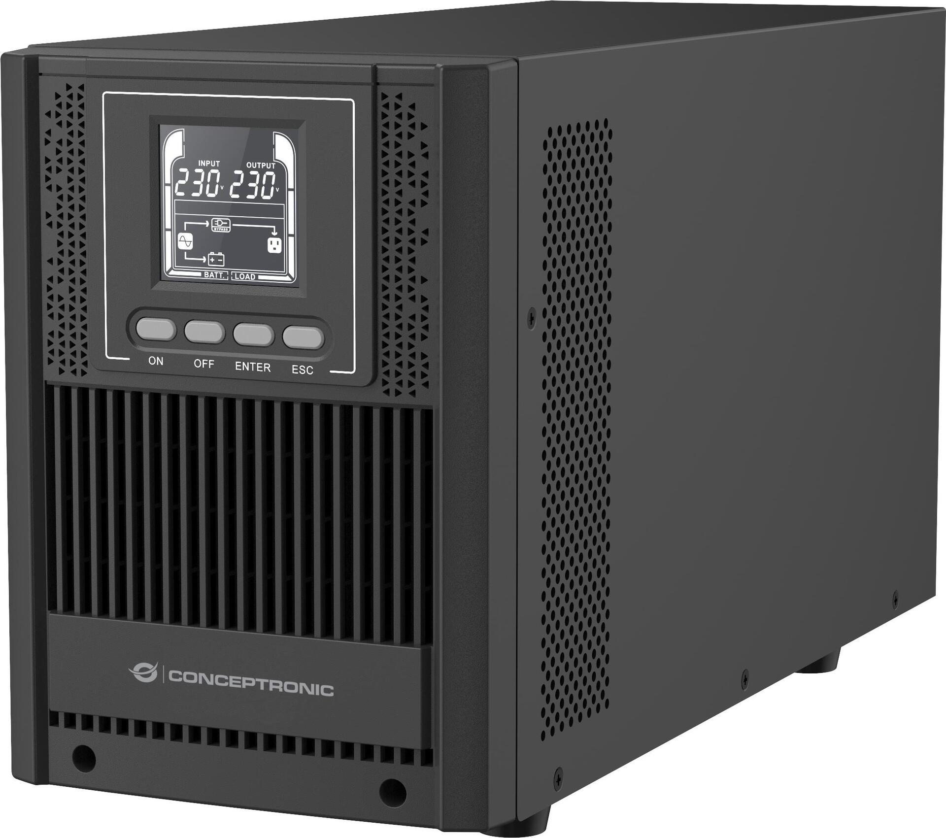Conceptronic Zeus52E2K 2000VA 1800W Online Tower UPS - IEC - Double Converter (online) - 2 KVA - 1800 W - Sine - 220 V - 240 V