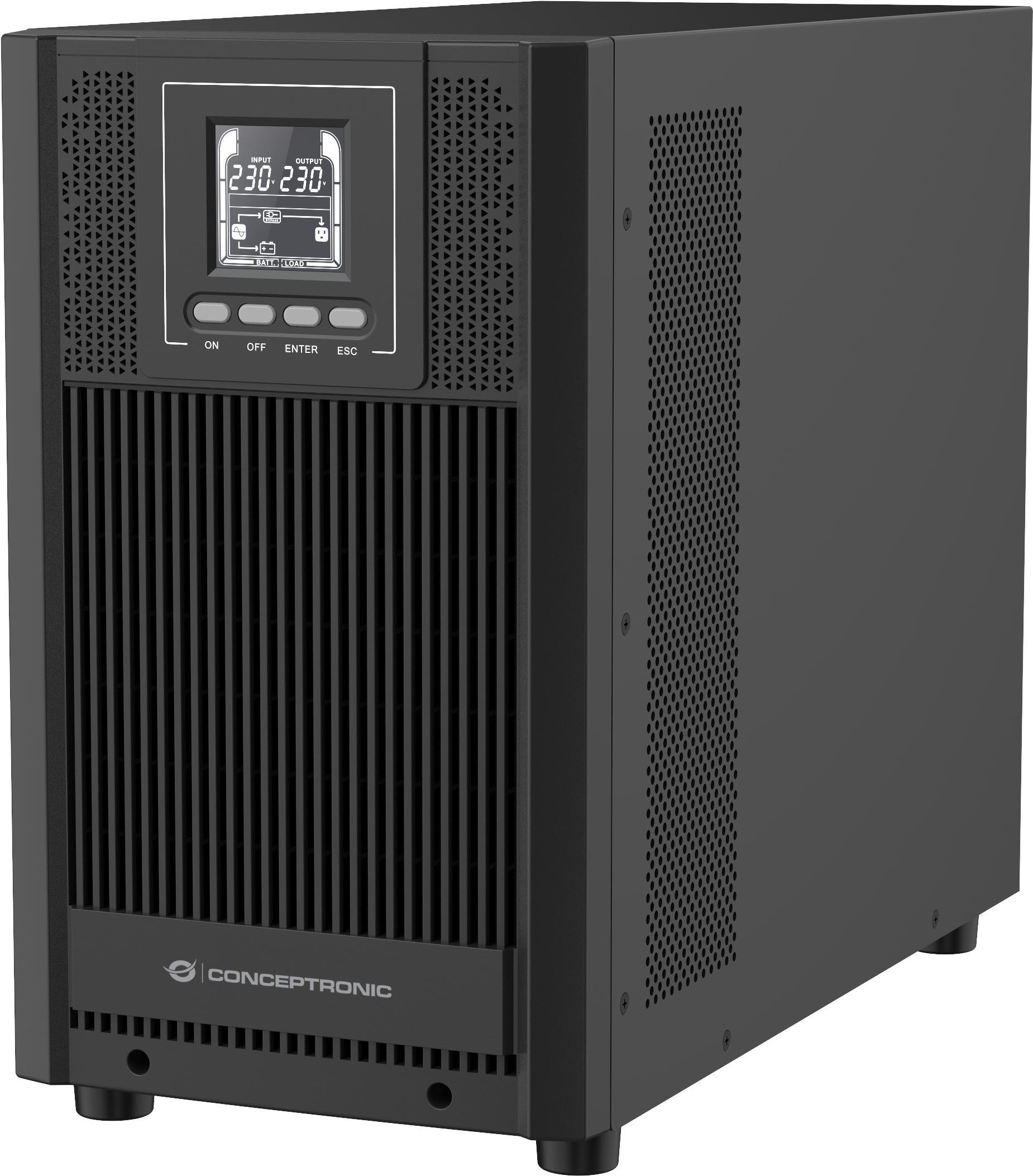 Conceptronic Zeus52E3K 3000VA 2700W Tower online UPS - IEC - Double Converter (online) - 3 KVA - 2700 W - Sine - 220 V - 240 V