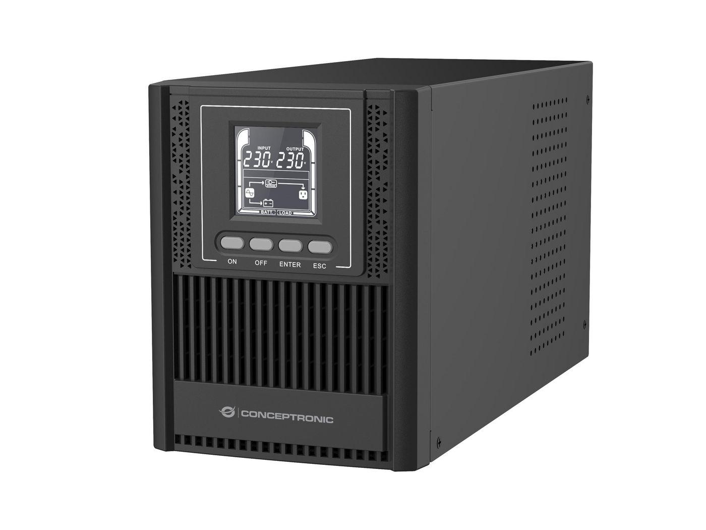 Conceptronic ZEUS52ES1K gruppo di continuità (UPS) Doppia conversione (online) 1 kVA 900 W 3 presa(e) AC