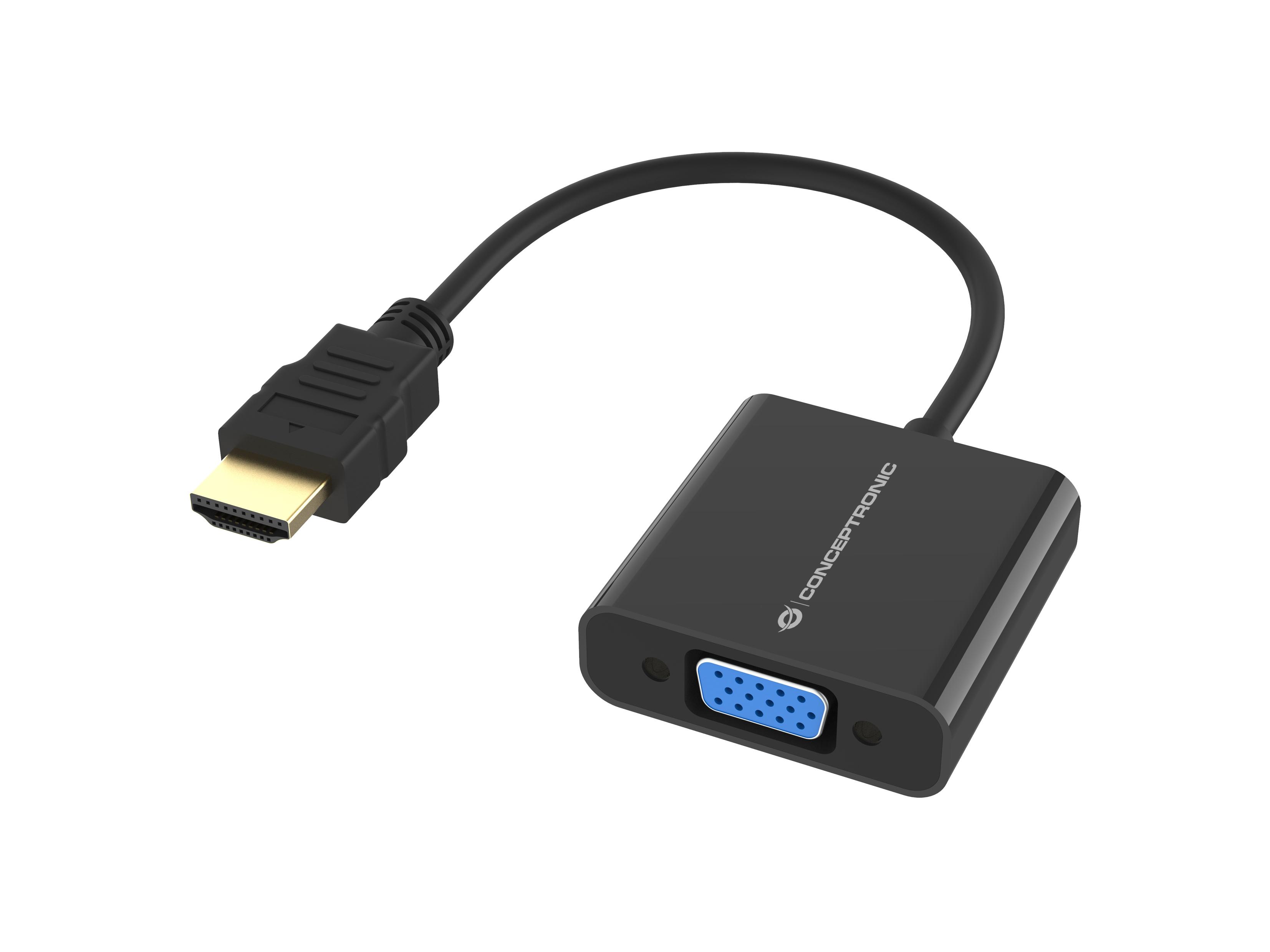 Conceptronic ABBY20B cavo e adattatore video 025 m HDMI tipo A (Standard) VGA (D-Sub) Nero