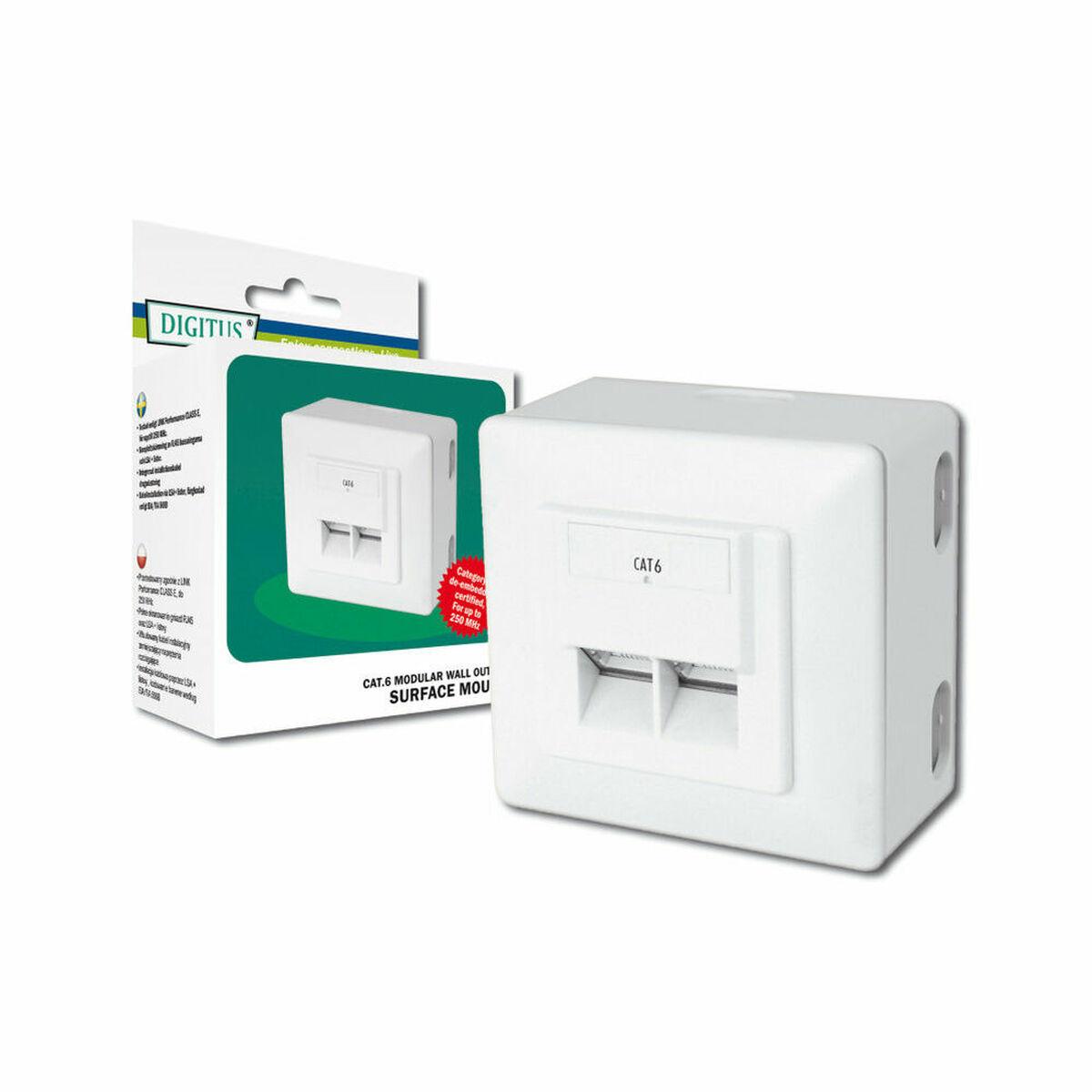 CAT 6 wall outlet shielded - 2x RJ45