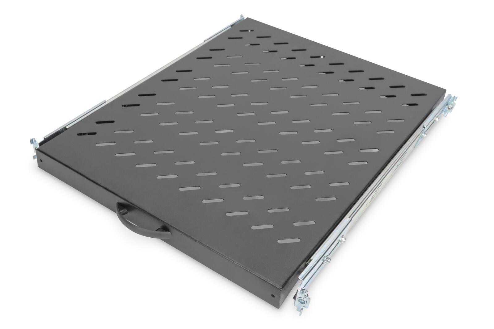 1U extendible shelf for 800 mm depth racks 40x484x568 mm - up to 25 kg - Black
