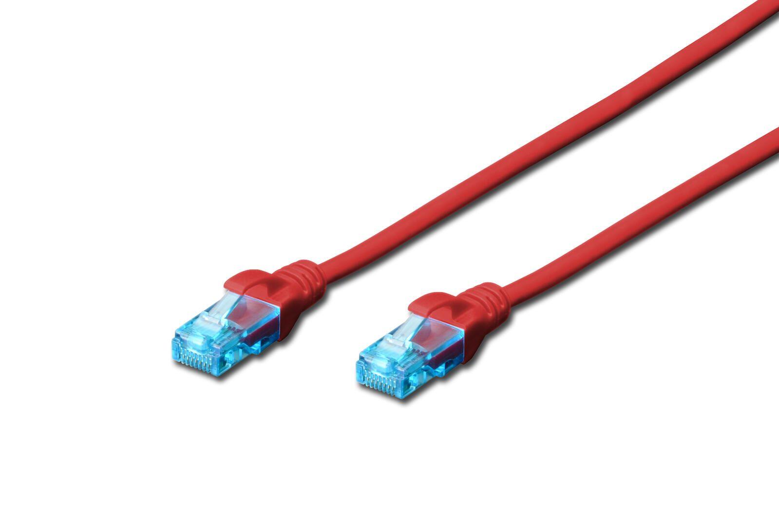 CAVO RETE UTP CAT.5E 05MT ROSSO NON SCHERMATO