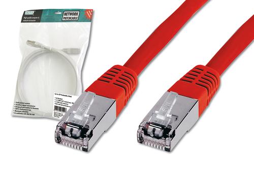 CAVO RETE SCHERMATO SF/UTP IN RAME CAT. 5E COLORE ROSSO MT. 5