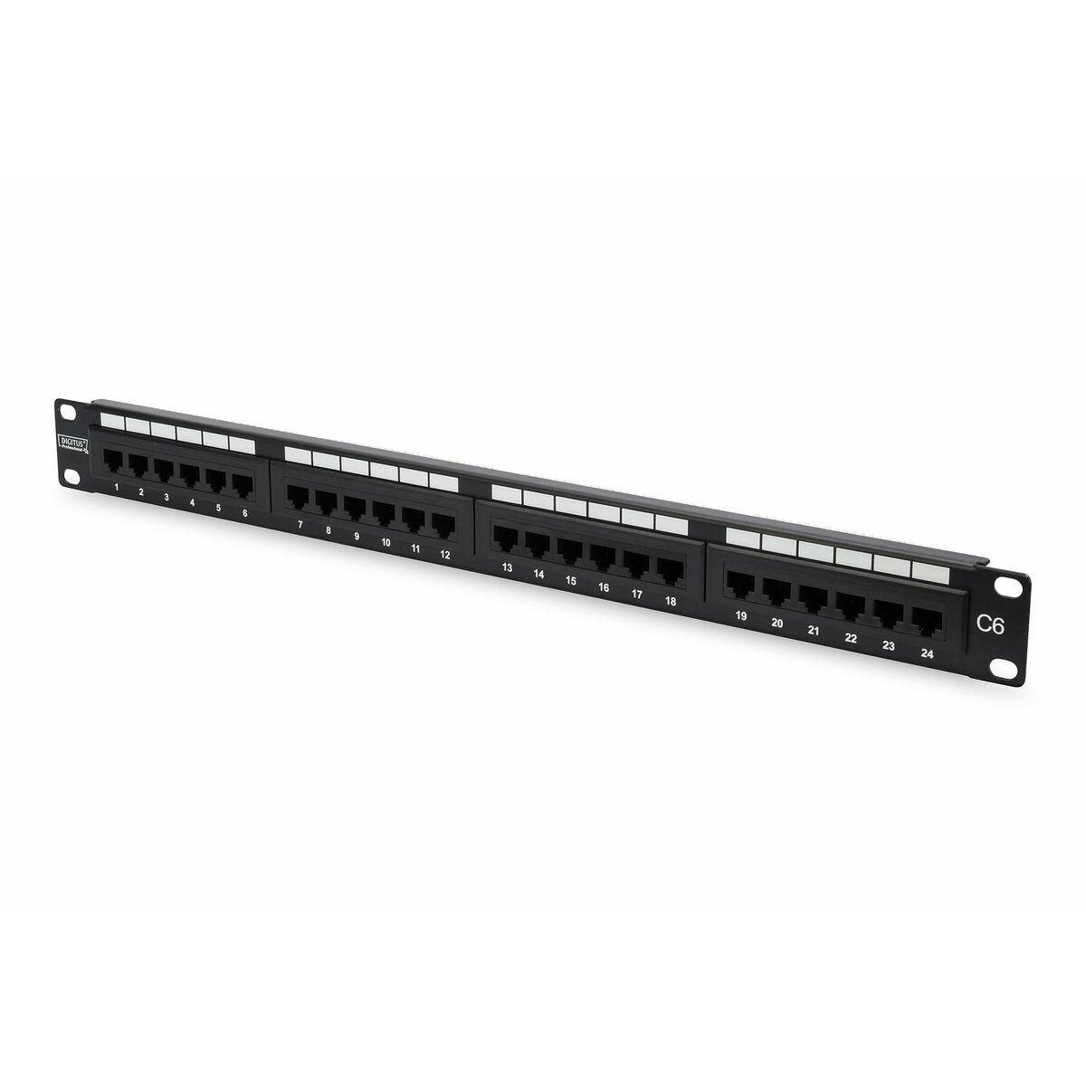 PATCH PANEL 19" DIGITUS NON SCHERMATO UTP 24 PORTE 8 POLI RJ45 PER RETI CATEGORIA 6 - 1 UNITA'