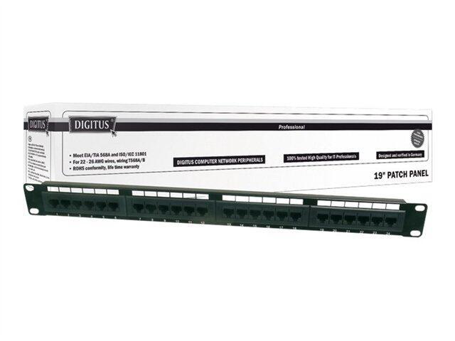 PATCH PANEL 19" DIGITUS NON SCHERMATO UTP 24 PORTE 8 POLI RJ45 PER RETI CATEGORIA 6 - 1 UNITA'