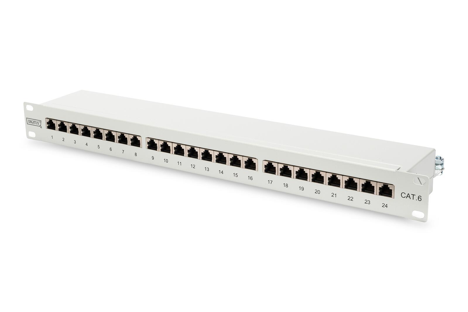 PATCH PANEL 19" DIGITUS SCHERMATO 24 PORTE 8 POLI RJ45 PER RETI CATEGORIA 6 - 1 UNITA'
