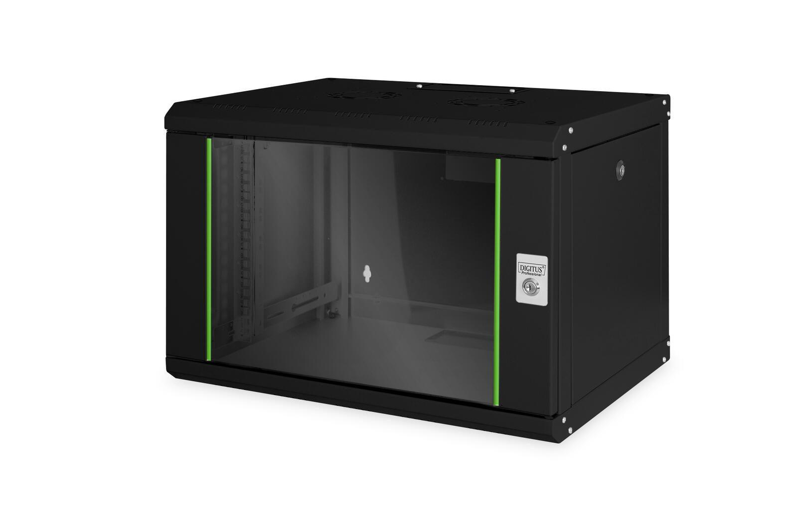 7U wall mounting cabinet - Unique 420x600x450 mm - Black