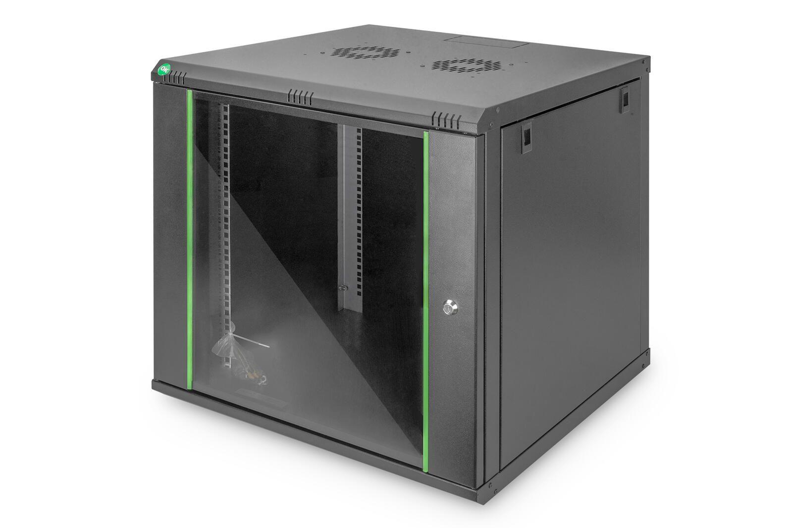 9U wall mounting cabinet 474x600x600 mm - black
