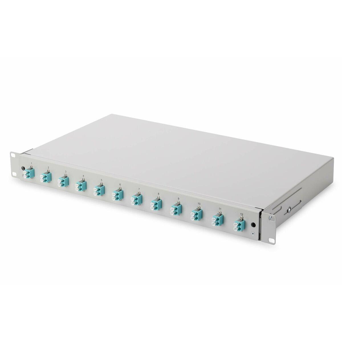 PANNELLO ESTRAIBILE 19" PER FIBRA OTTICA CON 12 CONNETTORI LC OM3 MULTIMODE