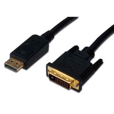 DisplayPort adapter cable - DP - DVI (241) M/M - 2m - w/interlock - DP 1.1a - Black