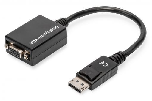 DisplayPort adapter cable - DP - HD15 M/F - 0.15m -w/interlock - DP 1.2 compatible - Black
