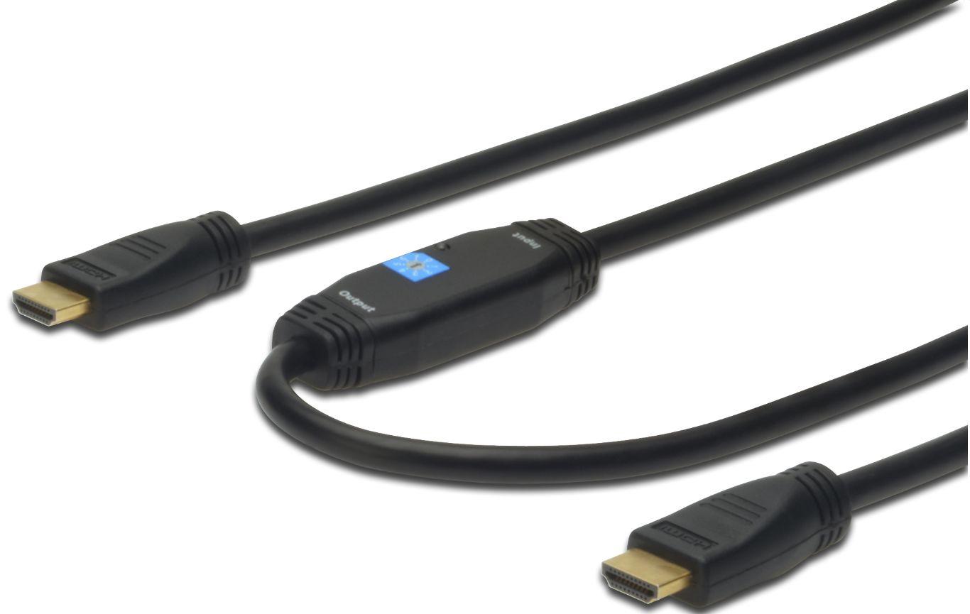 Digitus Cavo di collegamento HDMI High Speed con amplificatore (HDMI High Speed connection - cable type A w/ amp. M/M - 40.0m F