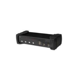 Assmann Digitus USB DVI-KVM Switch. 1 utente. 4 PC (USB) con hub USB 2.0 integrato e supporto audio. tra cui.2 set di cavi (DS-