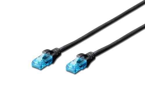 DIGITUS CAVO RETE UTP CAT. 5E NON SCHERMATO - LUNGHEZZA MT. 025 - COLORE NERO