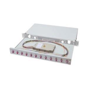 Fiber Optic Sliding Splice Box, 1U, Equipped, LC, OM4