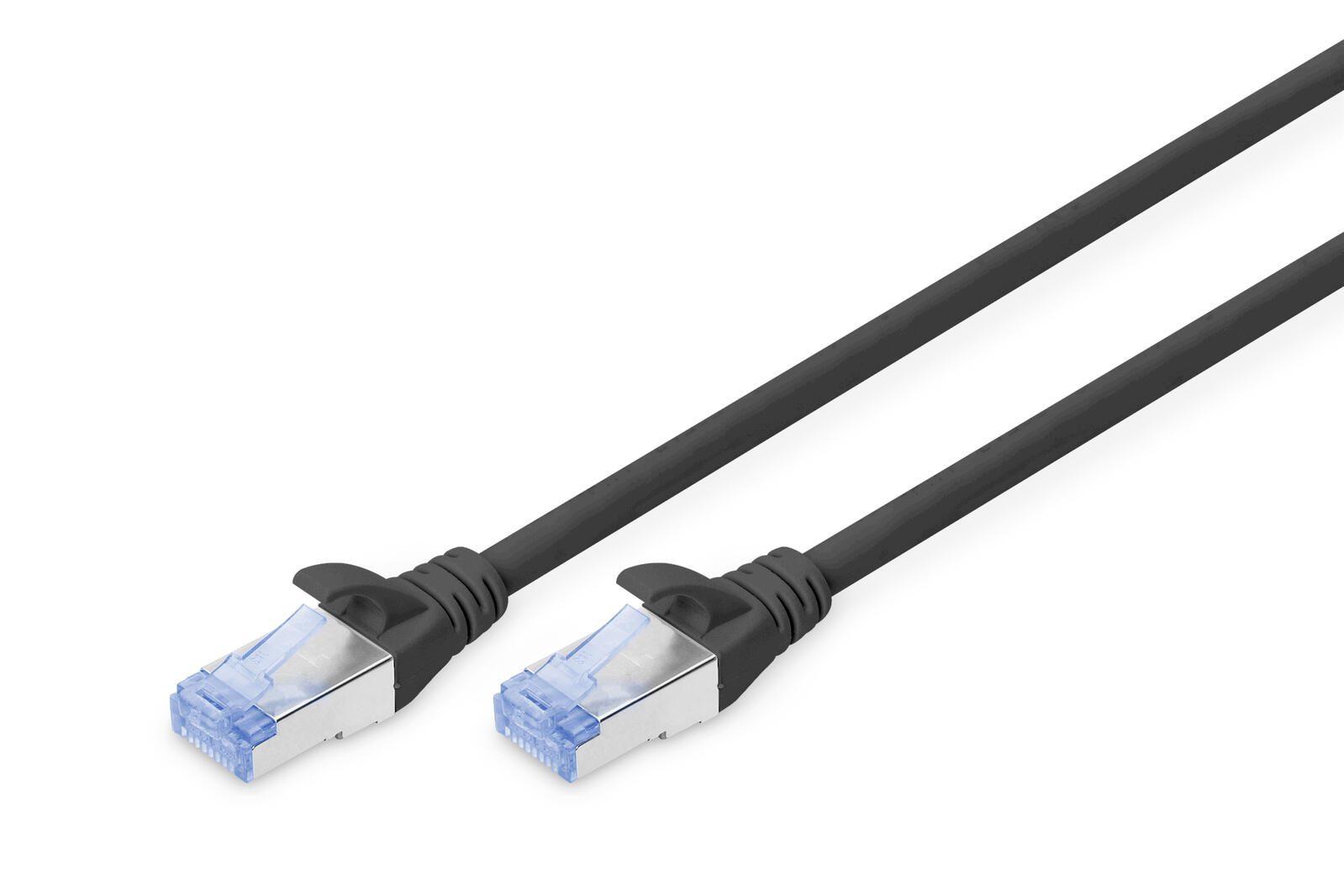 CAVO RETE CAT 5E SCHERMATO SF/UTP COLORE NERO MT 2 DIGITUS