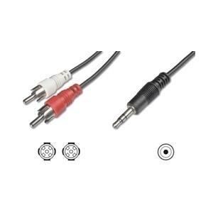 CAVO STEREO PER COLLEGAMENTO CASSE-SCHEDA AUDIO -1 CONNETTORE 3.5 MM./ 2 CONNETTORI CINCH (RCA) MASCHIO MT.15