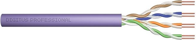 Cavo di installazione CAT 5e U-UTP, 250 MHz Eca (PVC), AWG 24/1, 305 m scatola di carta, sx, viola
