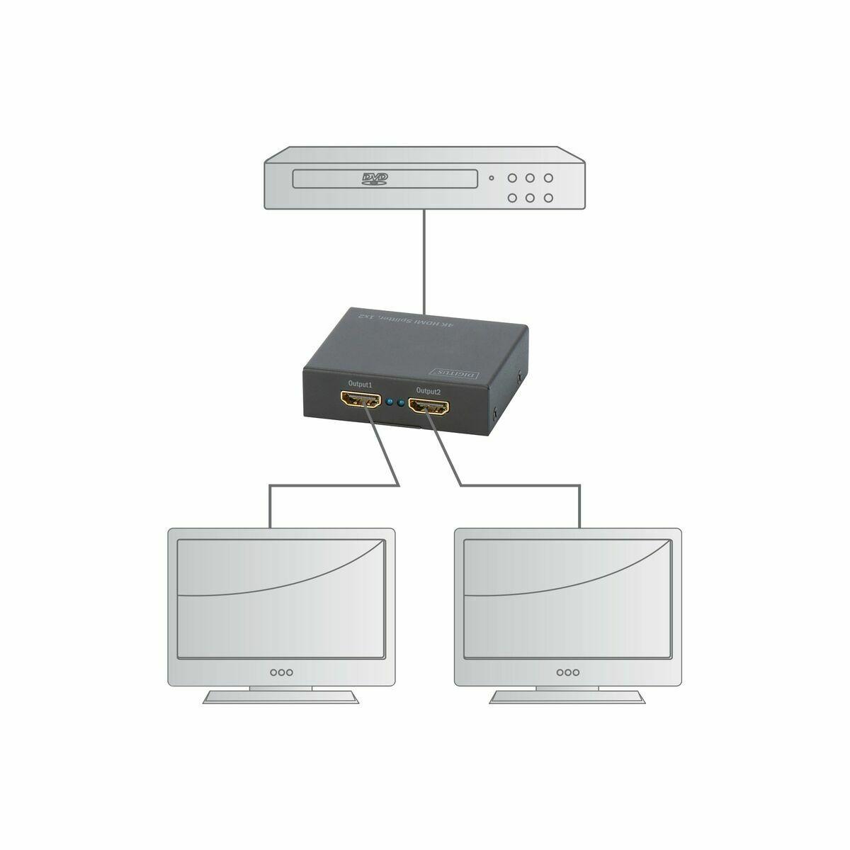 SPLITTER DIGITUS 4K HDMI ULTRA HD PER 2 MONITOR CON 1 DISPOSITIVO