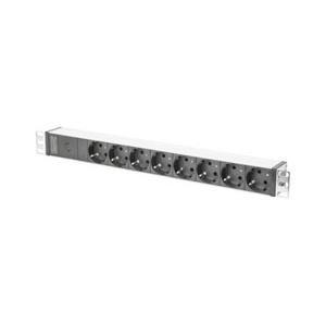 1U Aluminum PDU - rackmountable - 8x red CEE 7/7