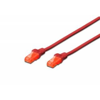 CAVO RETE DIGITUS CAT. 6 UTP NON SCHERMATO LSZH ROSSO 2mt