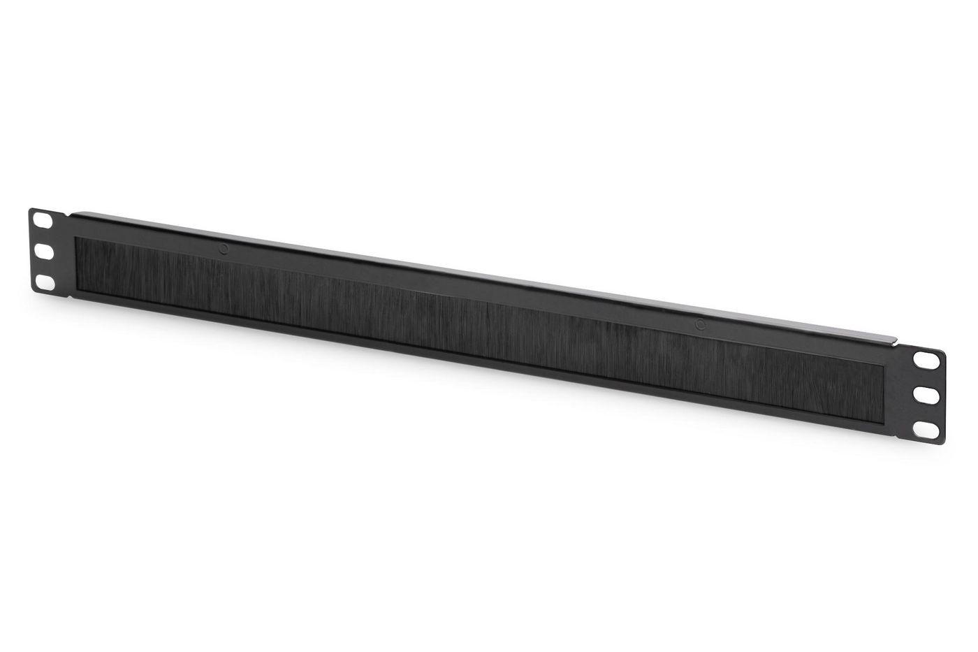 PANNELLO DI CHIUSURA DIGITUS PER ARMADIO RACK CON FORO ENTRATA CAVI PROTETTO DA SPAZZOLA COLORE NERO 1U