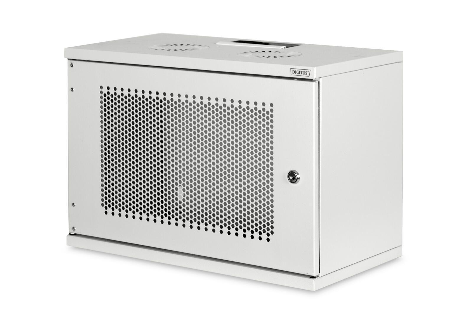 7U wall mounting cabinet - SOHO - unmounted 370x540x400 mm - perforated front door - grey