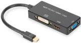 ADATTATORE VIDEO 3 IN 1 CONNETTORE MINI DP MASCHIO - HDMI + DVI + VGA