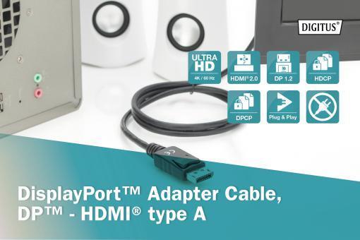 CAVO DISPLAYPORT 1.2-HDMI 4KX2K MT2