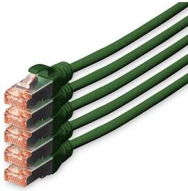 CONFEZIONE 5 CAVI CAT 6 SCHERMATI S/FTP MT 10 COLORE VERDE DIGITUS