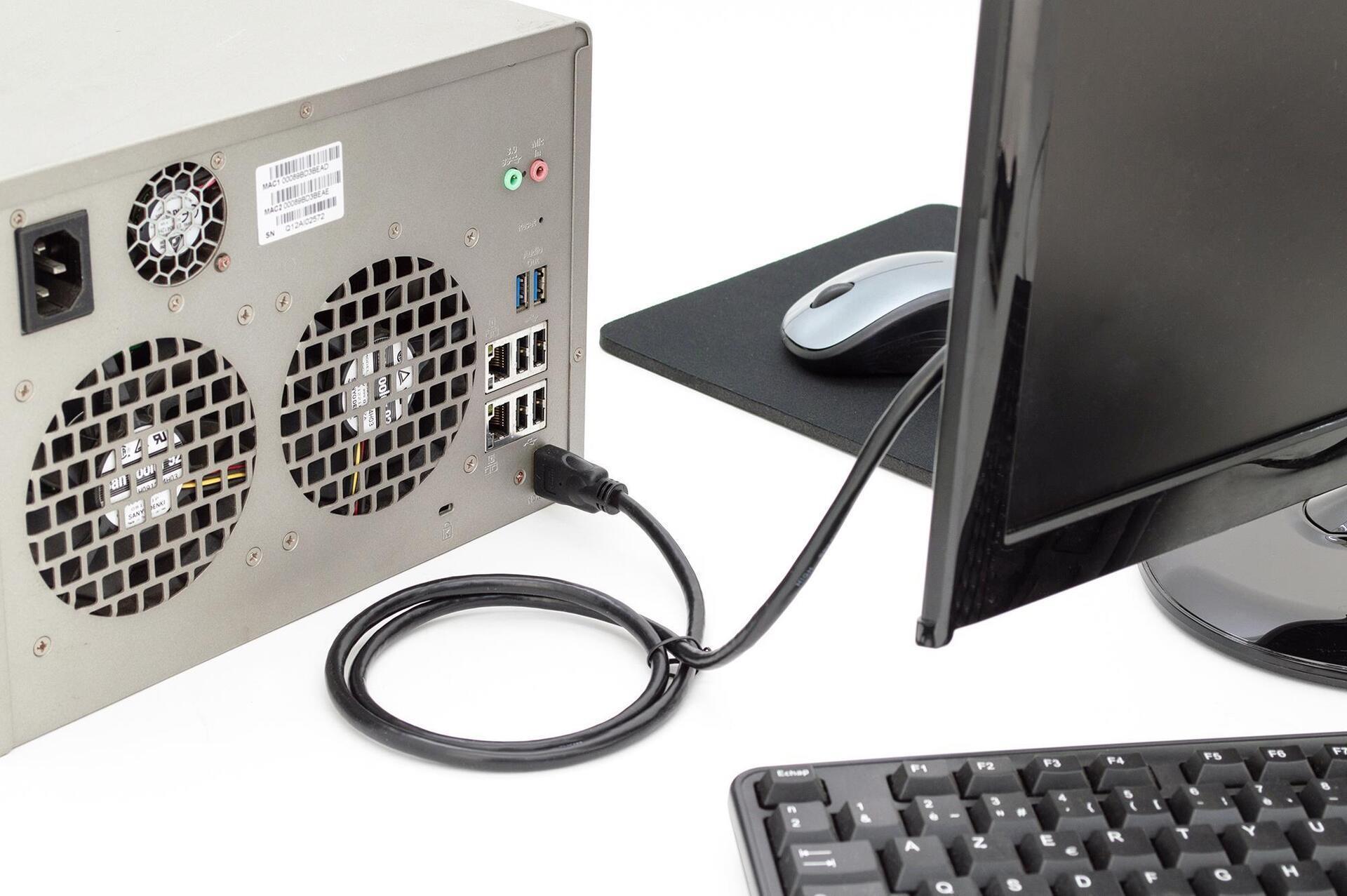 Kit di connessione HDMI ad alta velocitÃƒÂ  DIGITUS. con Ethernet 5,0 m oro/nero