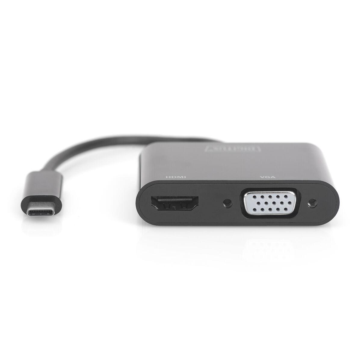 ADATTATORE GRAFICO USB Type-C. 4K VGA + HDMI