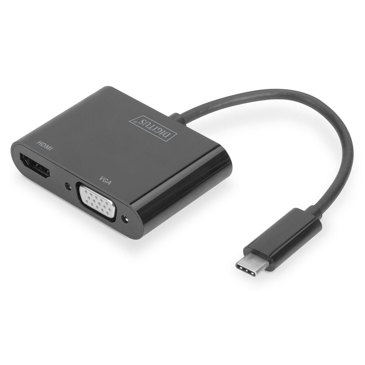 ADATTATORE GRAFICO USB Type-C. 4K VGA + HDMI