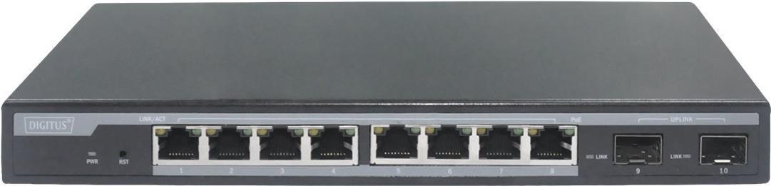 SWITCH 8 PORTE GIGABIT POE LAYER 2 CON DUE PORTE SFP