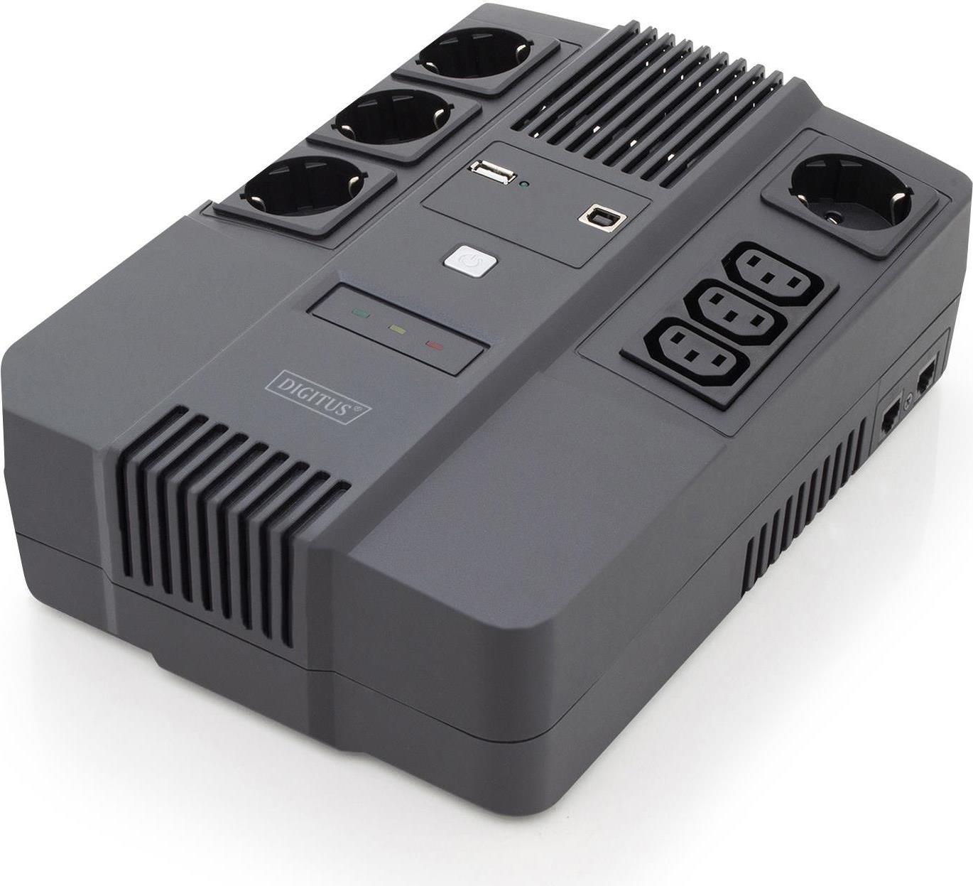 GRUPPO DI CONTINUITA' 800 VA/480 WATT 4 PRESE SCHUKO 3 IEC C13 USB RJ45 DIGITUS