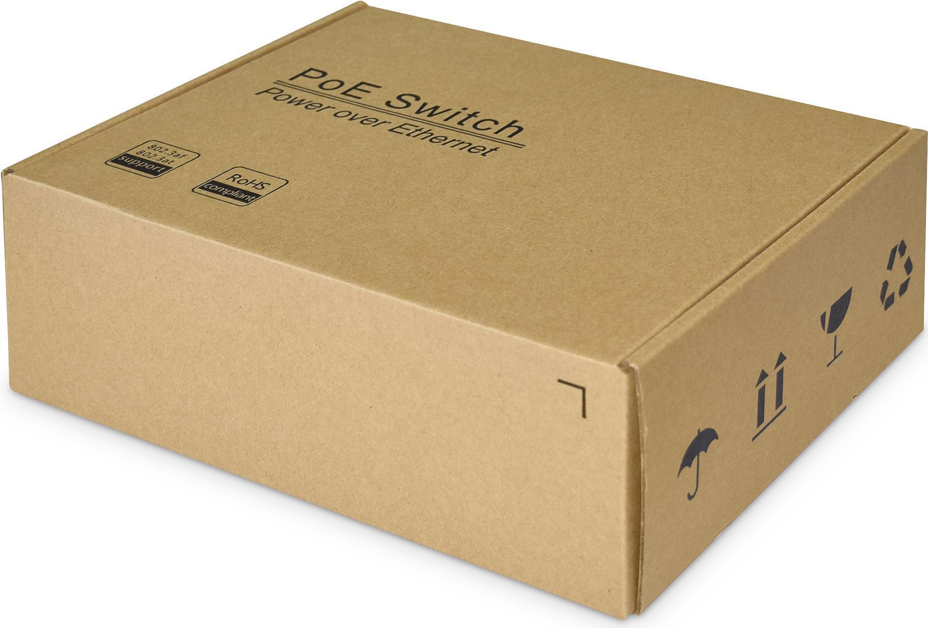 SWITCH INDUSTRIALE 8 PORTE GIGABIT POE CON 2 SFP IEEE802.3af/at, DIN RAIL