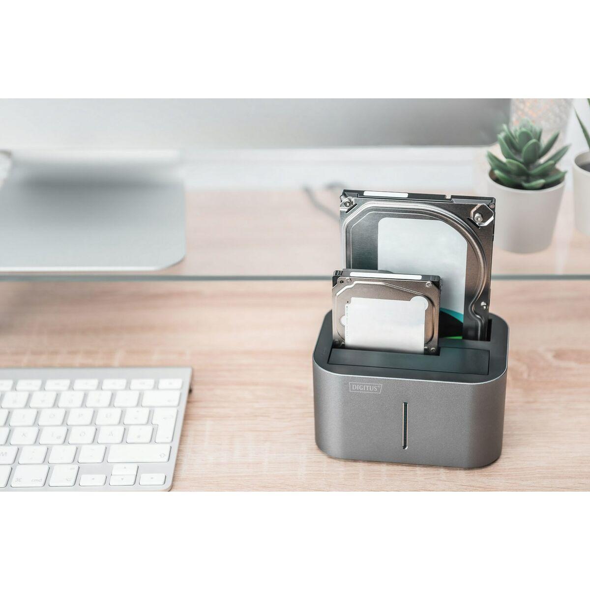 STAZIONE DOCKING DOPPIA USB 3.0 SATA 6G PER SATA HDD 2.5/3.5" FUNZIONE CLONE ALIMENTATORE 12V/3A
