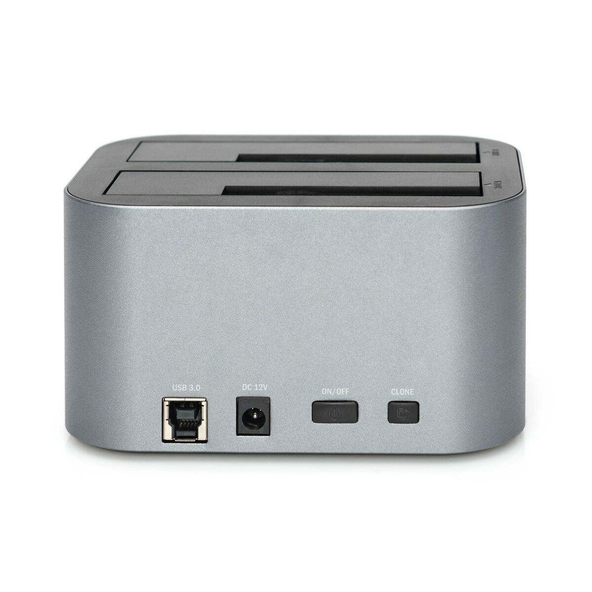 STAZIONE DOCKING DOPPIA USB 3.0 SATA 6G PER SATA HDD 2.5/3.5" FUNZIONE CLONE ALIMENTATORE 12V/3A
