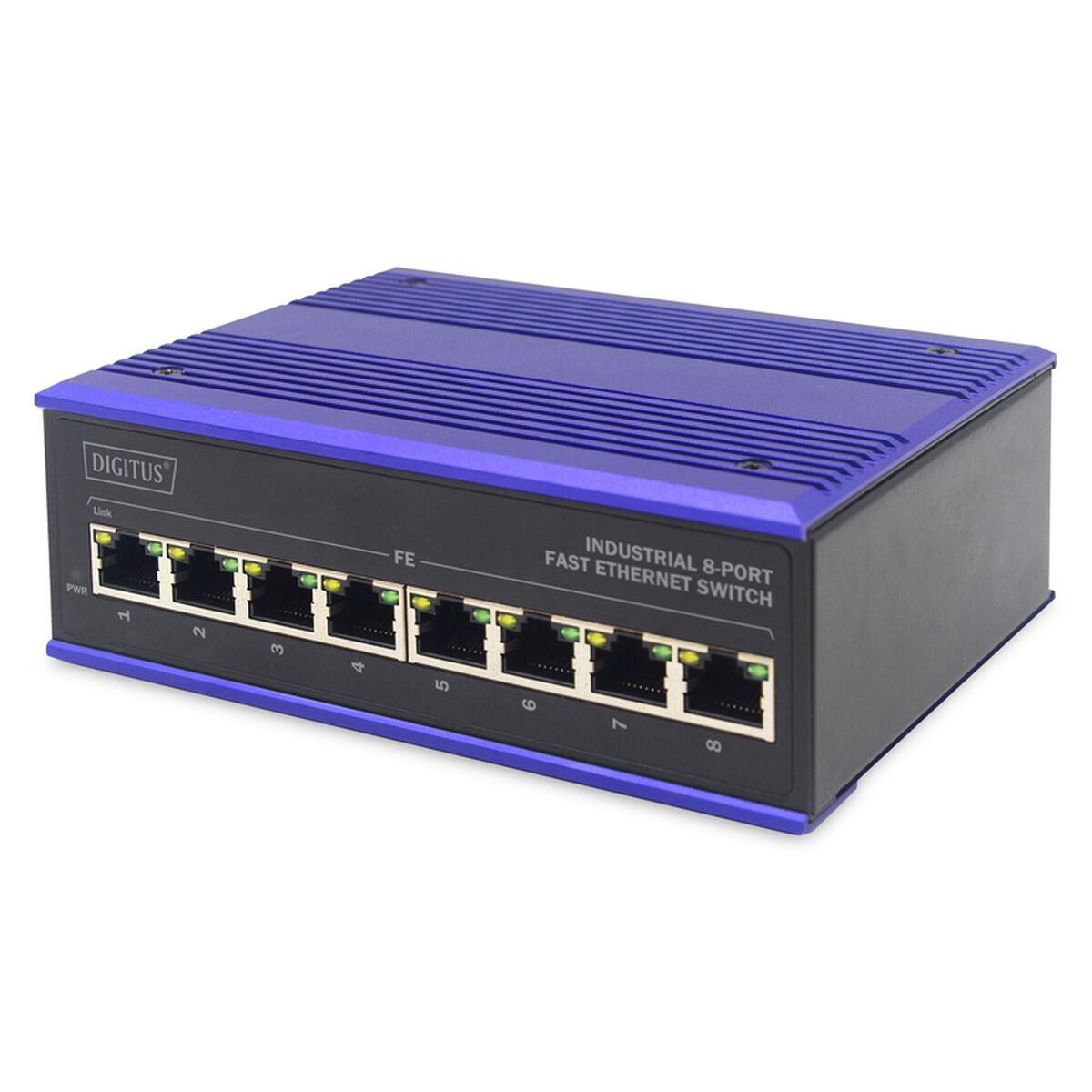 Industrial 8-Port Fast Ethernet Switch DIN rail - extended temp. range