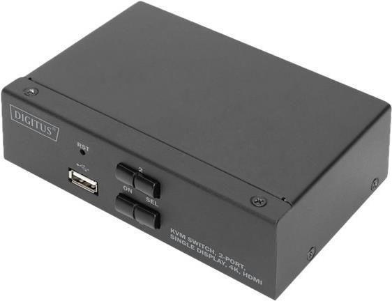 Digitus Switch KVM 2 porte schermo singolo 4K HDMI (KVM SWITCH 2PORT SINGLE DISPLAY - DESKTOP HDMI KVM SWITCH)