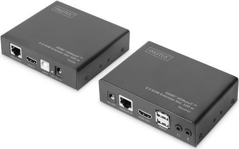 ESTENSORE KVM PER MONITOR HDMI Ã‚Â® 2.0 TASTIERA MOUSE USB CON CAVO RETE HDBaseT Ã‚â„¢ DIGITUS