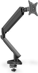 DIGITUS Supporto per monitor intelligente con docking station integrata, molla a gas e fissaggio a morsetto.