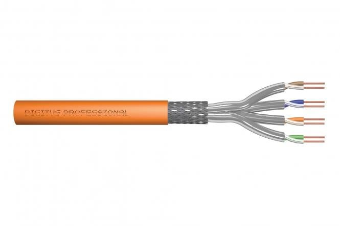 Cavo di installazione CAT 7 S-FTP, 1200 MHz Dca (EN 50575), AWG 23/1, anello da 50 m, SX, arancione