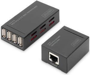 DIGITUS Estensore USB tramite cavo di rete hub USB 2.0 4 porte