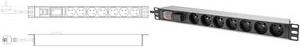 Digitus Socket strip with aluminum profile and switch, 7-way CEE 7/5 sockets, 2 m cable with surge protection and switch (1U AL