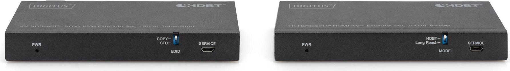 Estensore KVM HDMI HDBadeT DIGITUS 150 m/4K/60 Hz/USB 2.0/PoC/IR/nero