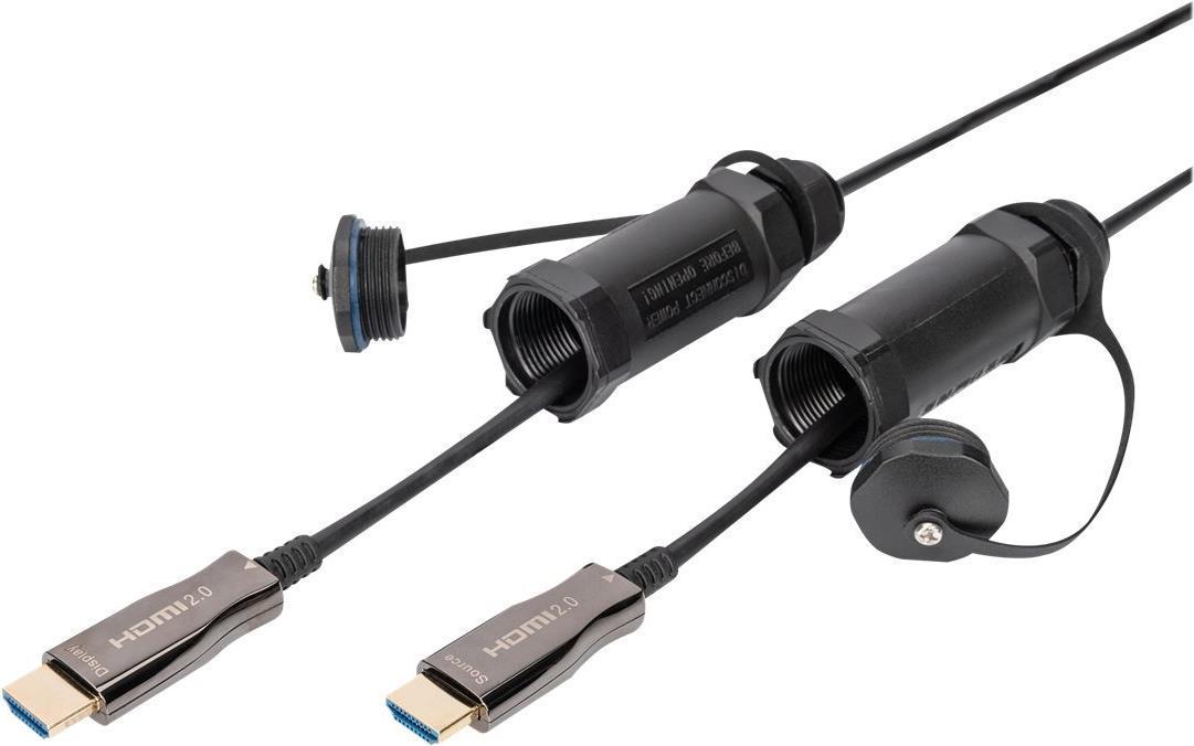 Digitus Cavo di collegamento 4K HDMI AOC armato con guaina protettiva (DIGITUS HDMI-kabel - 20 m)